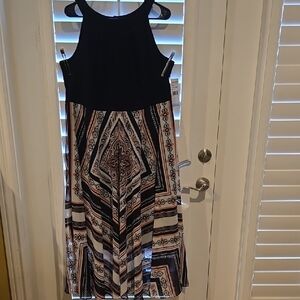 Patterned Black and Pink Women's Dress